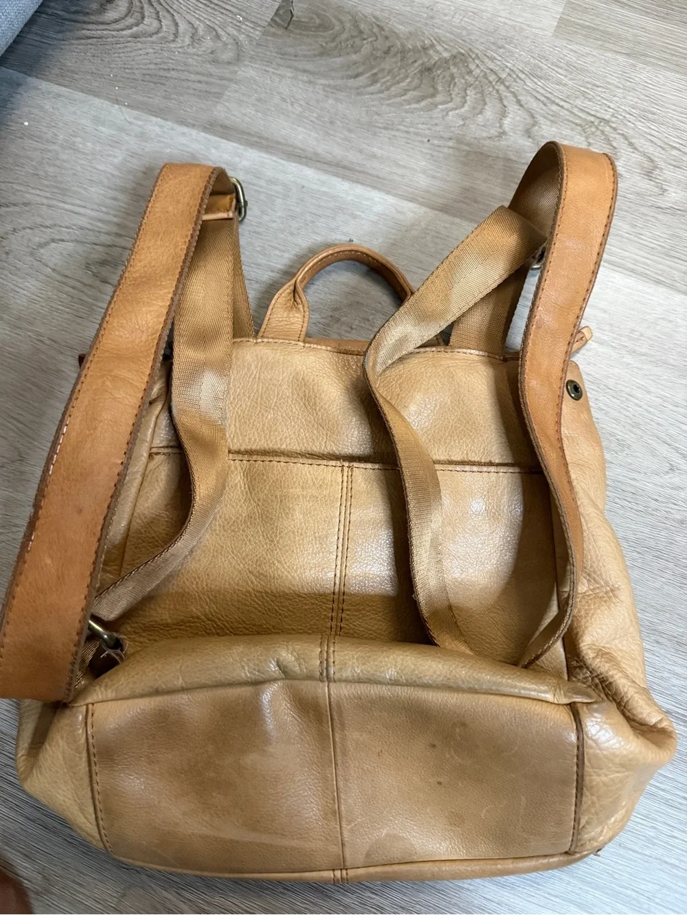 American Leather Co Tan Leather Backpack